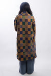 brown Native Youth women's Emrys Patchwork Longline Wool Coat