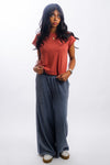 women's native youth hayter Blue corduroy wide leg trouser 