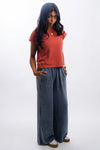 women's native youth hayter Blue corduroy wide leg trouser