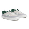 grey nike sb men's malor skate shoe with green detail and white sole