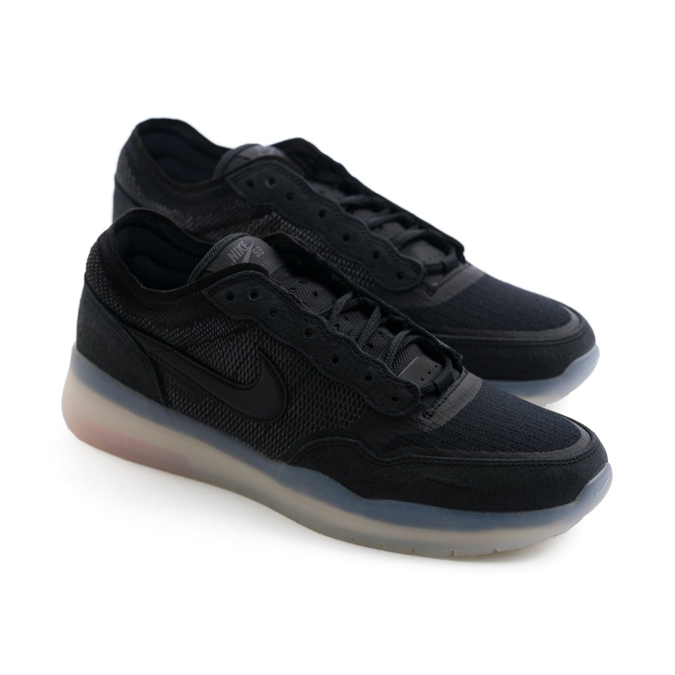 black upper nike sb ps8 men's shoe with a translucent sole