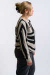 grey and black swirl women's sweater