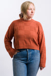 mono orange Vans Cammile Checkered women's Pullover Sweater