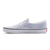 blue and white checkerboard women's slip-on vans with white sole