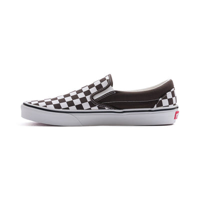 dark brown and white checkerboard vans men's shoes with white sole