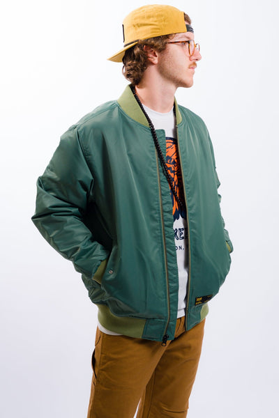 teal and green vans copley men's bomber jacket