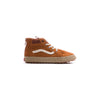 brown toddler vans mte sk8-hi with zipper back, brown sole and white sidestripe 