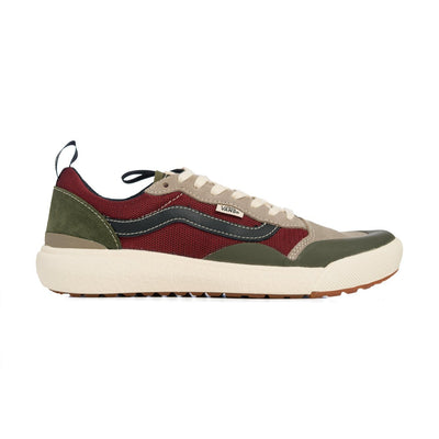 green grey and maroon vans men's ultrarange comfort shoe with off white sole