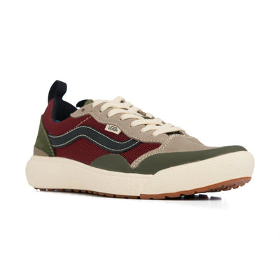 green grey and maroon vans men's ultrarange comfort shoe with off white sole