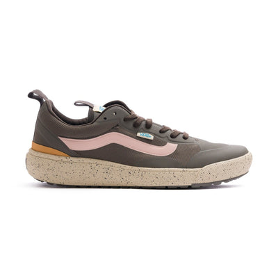 grey vans women's ultrarange with pink sidestripe and off white speckled sole