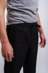 black vans relaxed men's pants with elastic waste