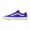 purple vans men's old skool skate shoe with white sidestripe and white sole