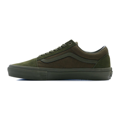 all dark green men's vans mono old skool