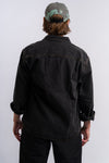 black denim shirt jacket from vans with button front