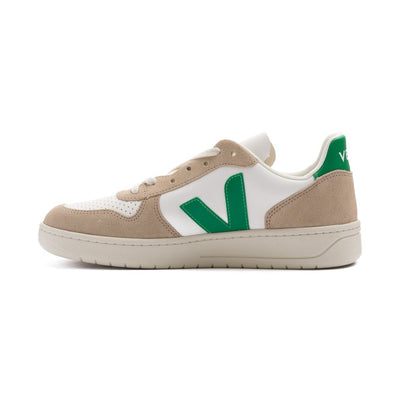 Veja V-10 Chromefree Leather Shoe - White Emeraude/Sahara