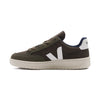 olive green veja men's b-12 mesh with white logo and off white sole