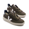 olive green veja men's b-12 mesh with white logo and off white sole