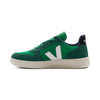 green veja women's v-10 sneakers with white logo and off white sole