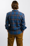 blue volcom men's Plaid Long Sleeve Flannel Shirt