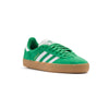 green adidas skateboarding gazelle adv with 3 white stripes and a gum sole