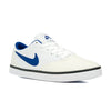 white nike sb kids check cnvs skate shoe with white sole and blue swoosh