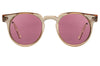 clear tan spitfire sunglasses with pink lenses