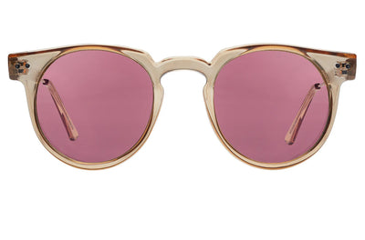 clear tan spitfire sunglasses with pink lenses