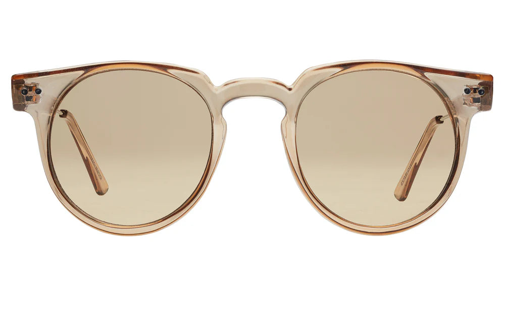 Tan transparent spitfire teddy boy sunglasses with tan lenses