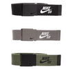 black, grey, and olive green nike sb futura web belts by spirit leatherworks