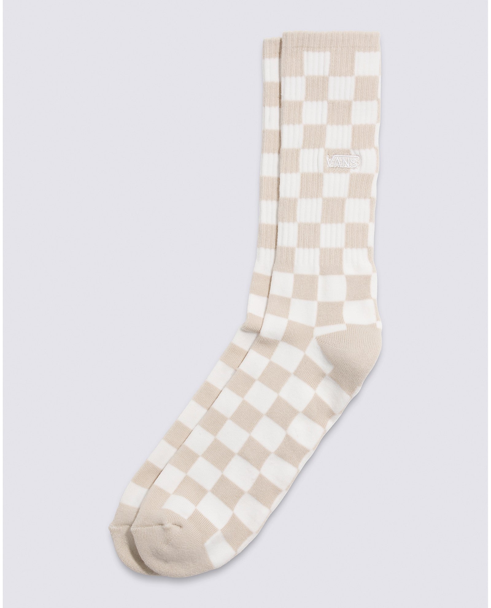 grey brown and white women's and men's Vans Checkerboard Crew Sock