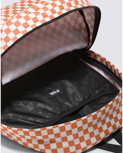 orange and white vans checkerboard backpack