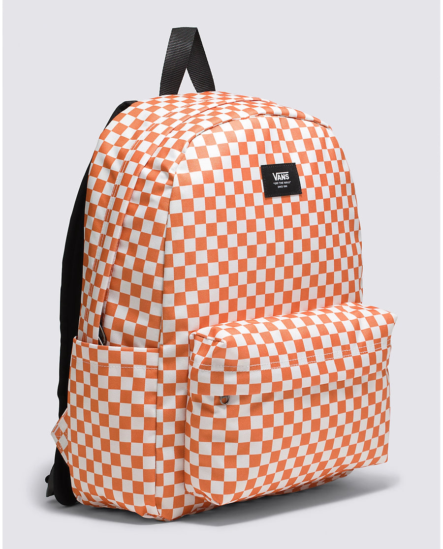 orange and white vans checkerboard backpack