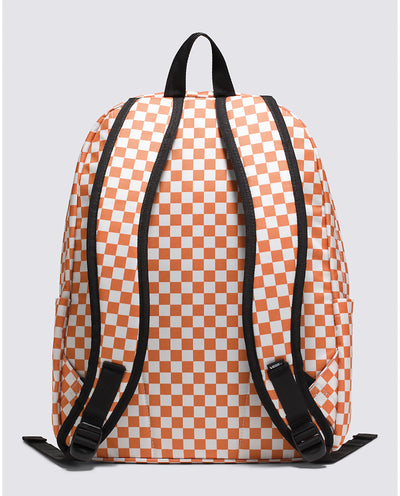 orange and white vans checkerboard backpack