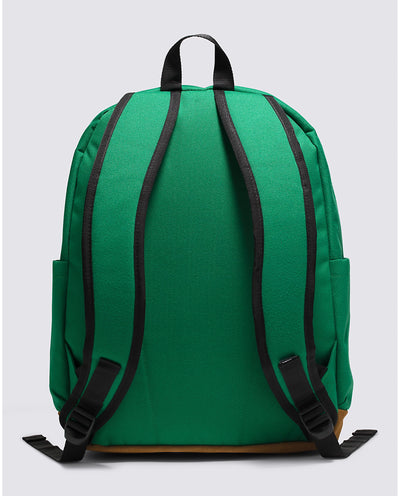 green vans old skool backpack with brown bottom