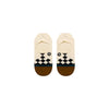 no show white and black women's invisible socks with brown toe