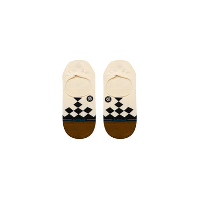 no show white and black women's invisible socks with brown toe