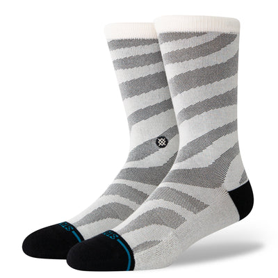 black and grey striped butterblend women's stance socks