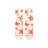 cream colored stance women's crew socks with red stars