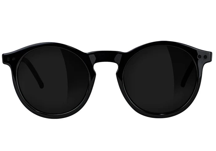 Black glassy apollo premium polarized sunglasses on a white background