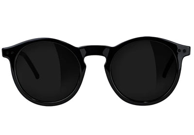 Black glassy apollo premium polarized sunglasses on a white background