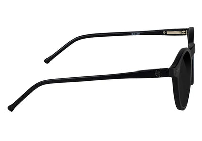 Black glassy apollo premium polarized sunglasses on a white background