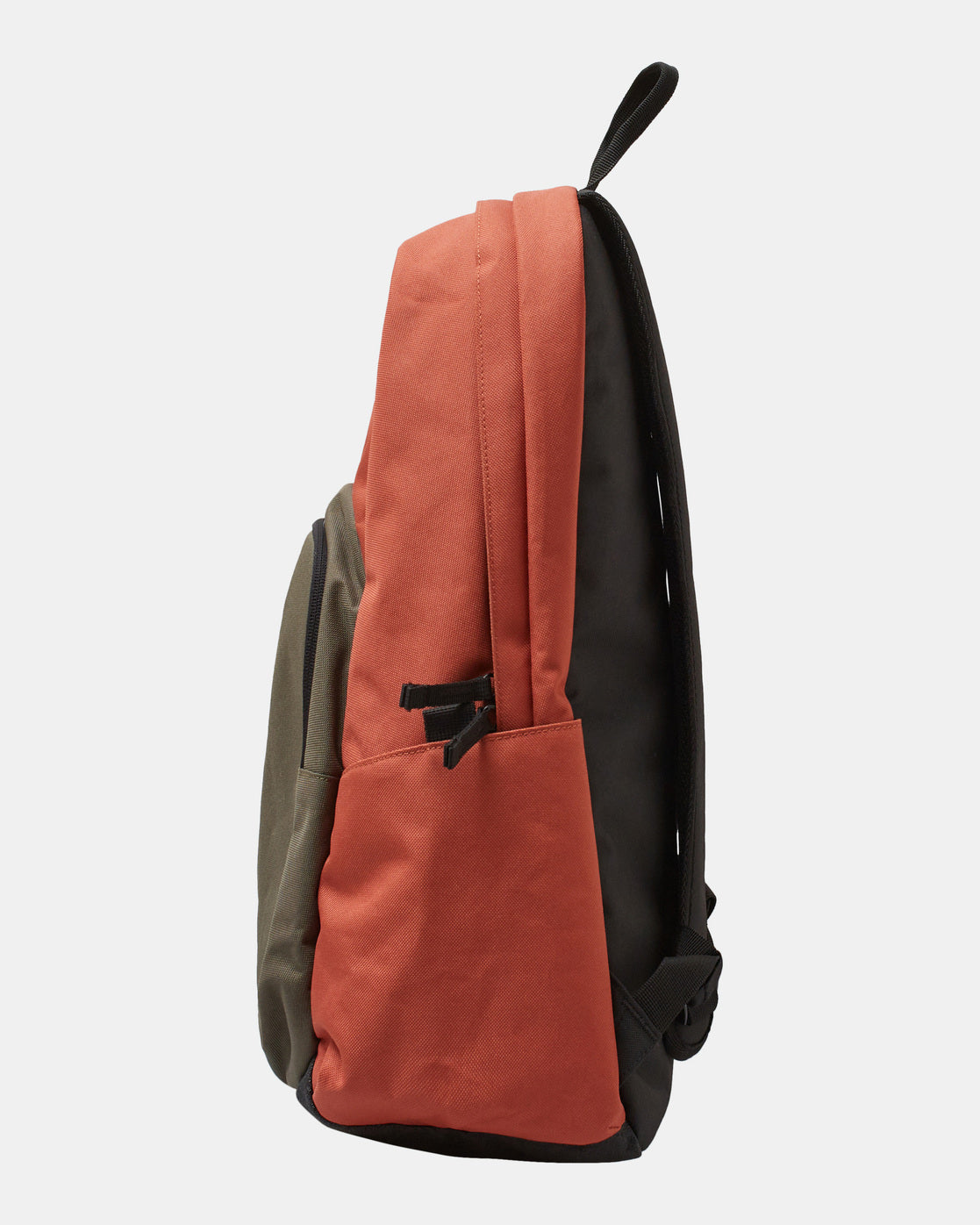 orange backpack with green front pocket rvca