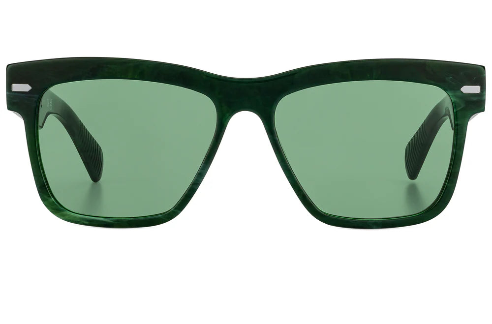 green optical grade sunglasses with green lenses
