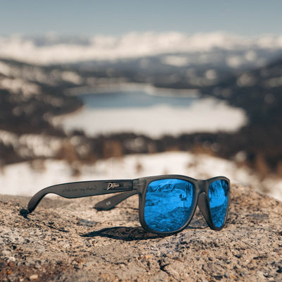 Eminence - Frosted Storm Gray- Electric Blue Lens Polarized