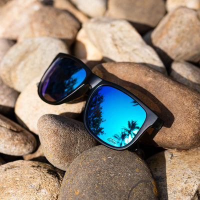 Eminence - Frosted Storm Gray- Electric Blue Lens Polarized