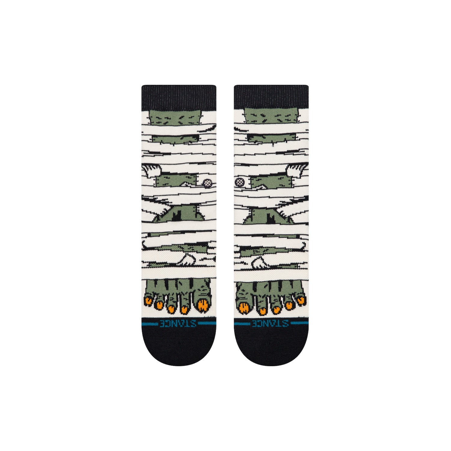stance kids mummy socks with green monster toes