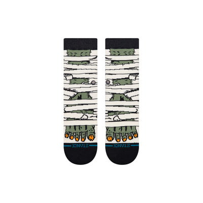 stance kids mummy socks with green monster toes