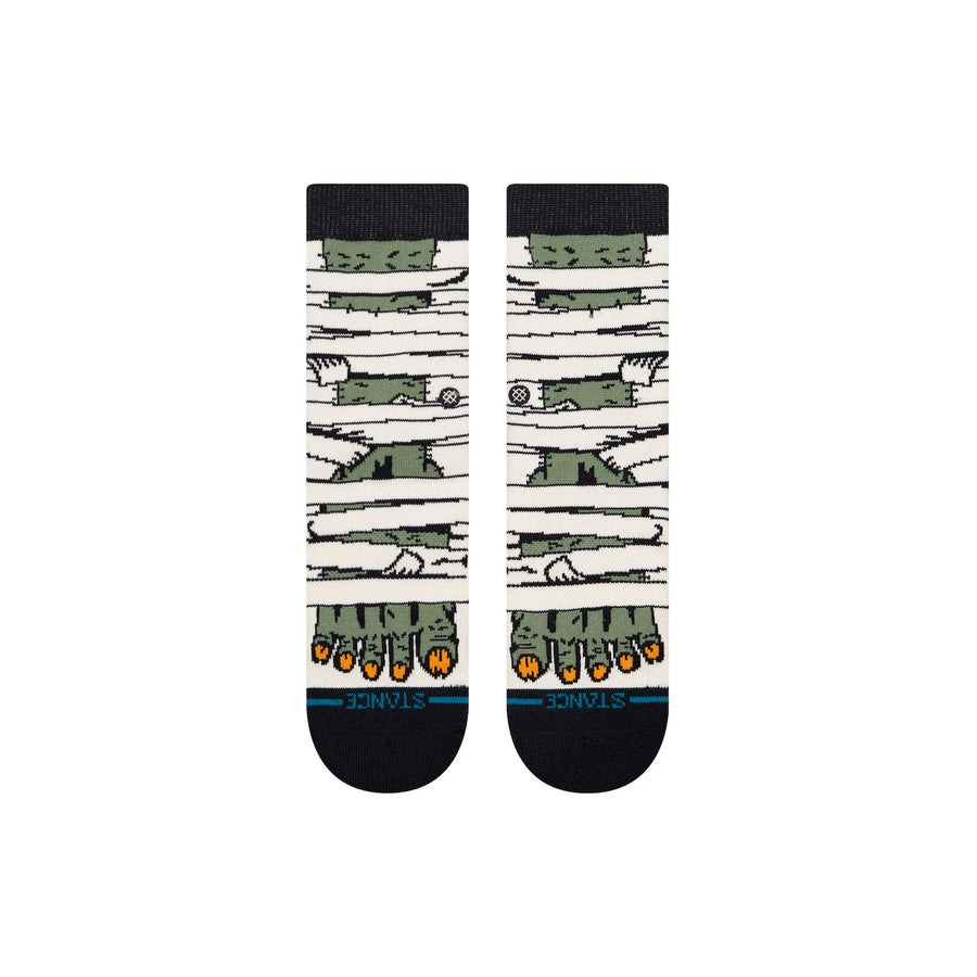 stance kids mummy socks with green monster toes