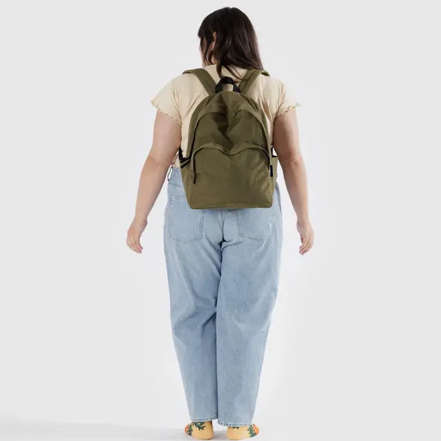 brown green baggu large nylon backpack