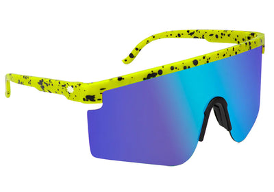 Glassy Mojave Polarized Sunglasses - Lime/Blue Mirror